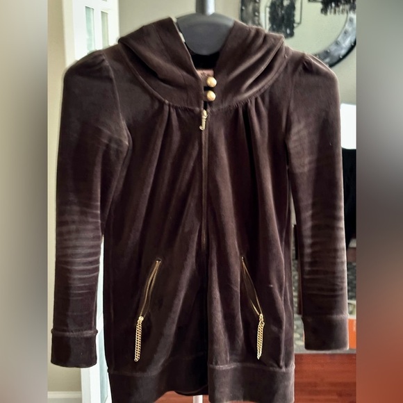 Vintage Y2K Juicy Couture Small Velour Zip Up Hoodie Jacket Small - Picture 1 of 9